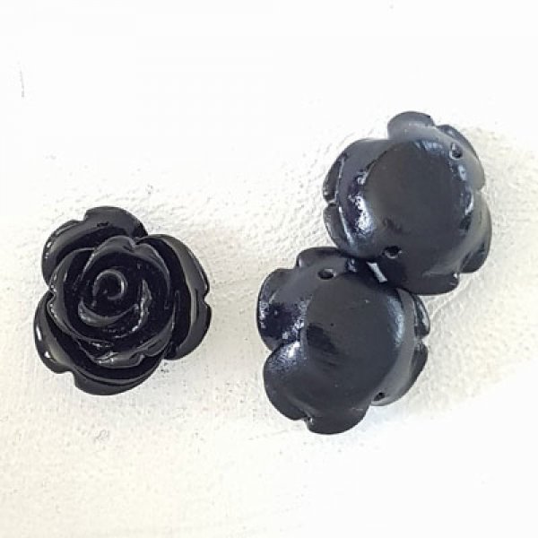 Fiore sintetico 13 mm N&deg;03-10 Nero