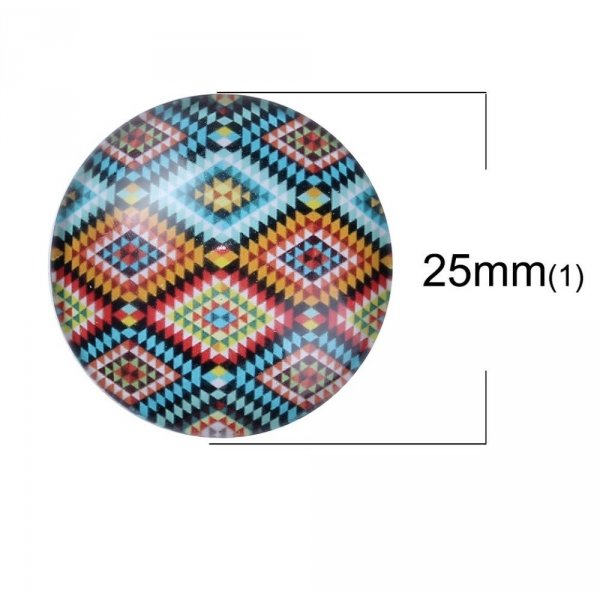 Lotto 20 cabochon in vetro rotondi 25 mm 95108