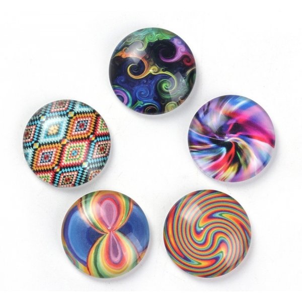 Lotto 20 cabochon in vetro rotondi 25 mm 95108