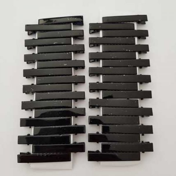 Lot N&deg;03 de 36 &eacute;pingles cheveux pinces barrettes Crocodiles - Couleur Noir 46 mm x 7 mm.