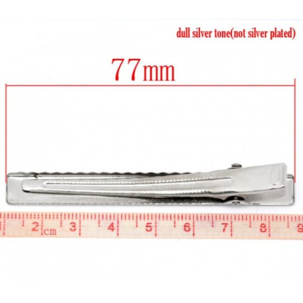 Confezione da 10 clip a coccodrillo - Argento 75 mm x 9 mm