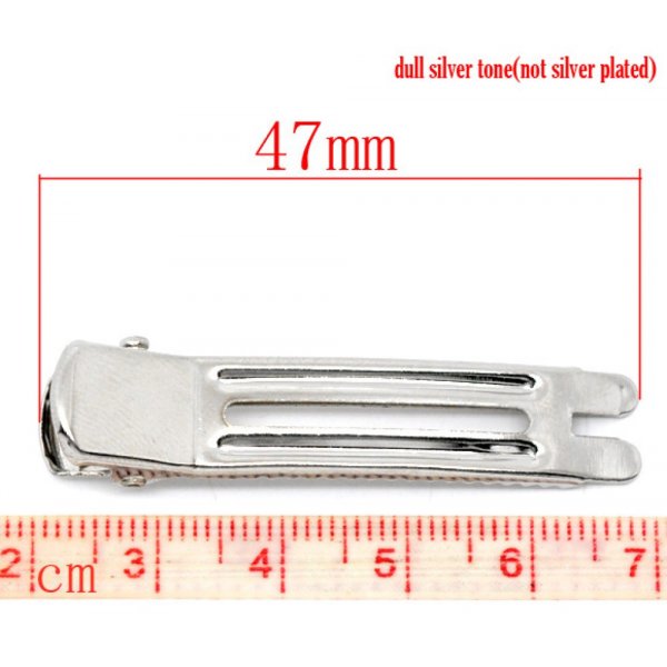 Set di 30 spille per capelli in coccodrillo - colore argento 47 mm x 12 mm.