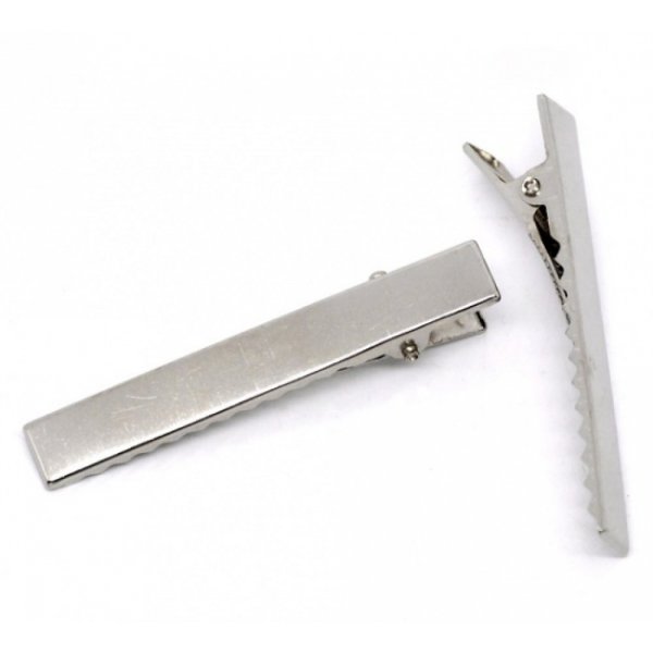 Set di 5 clip a coccodrillo - Argento 56 mm x 8 mm