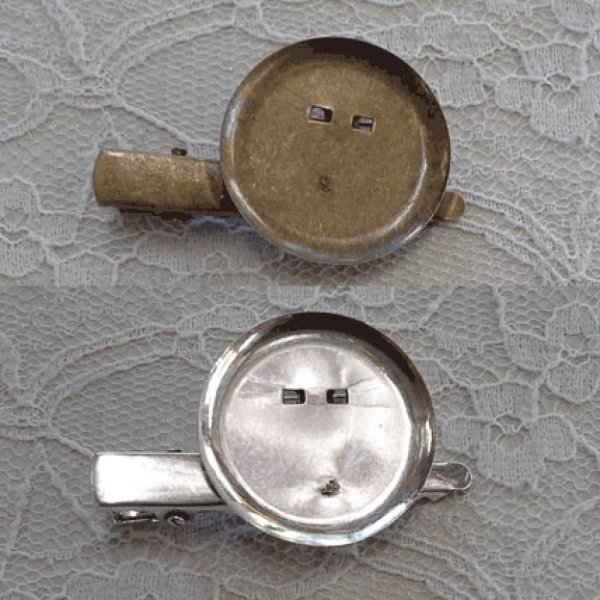 Set di 5 porta-spilli a vassoio - Colore argento 45 mm x 8 mm.