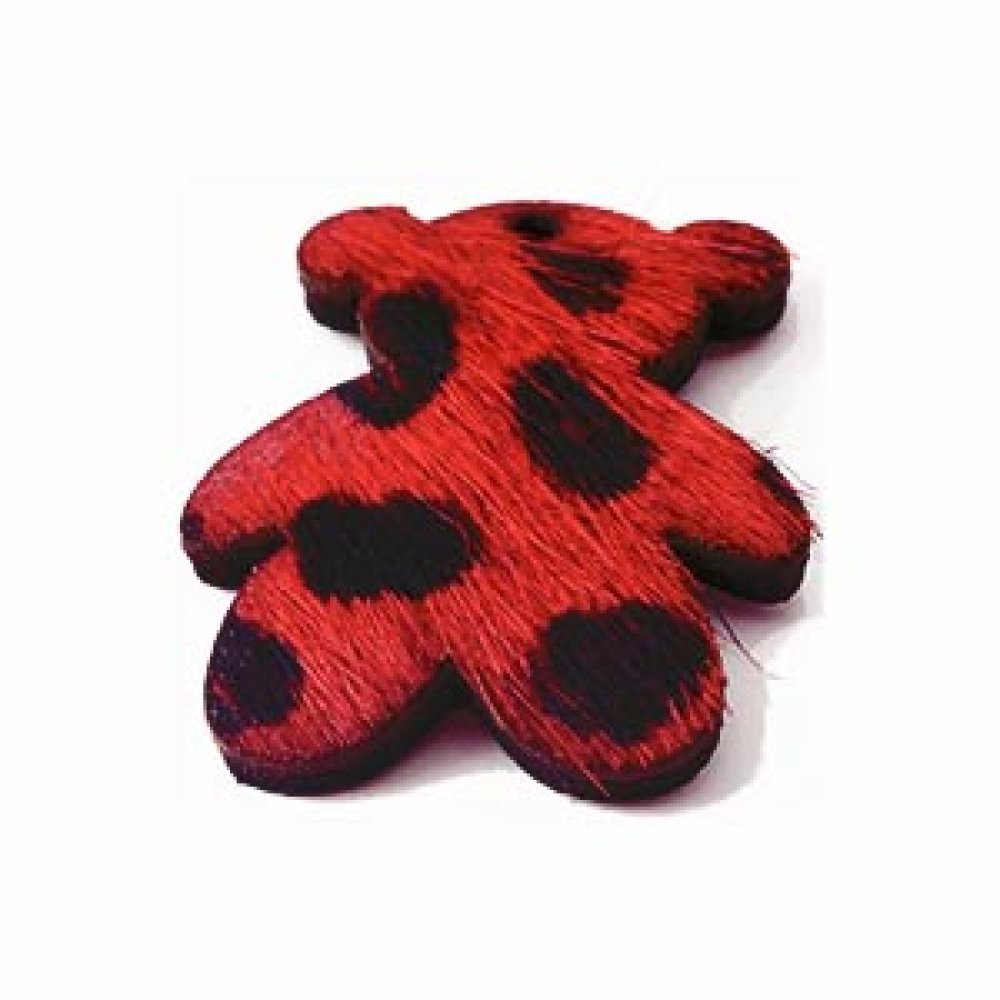Orso peloso rosso 24x29 mm x 1