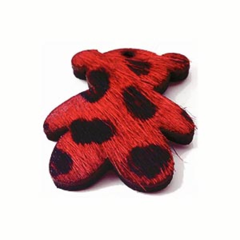 Orso peloso rosso 24x29 mm x 1
