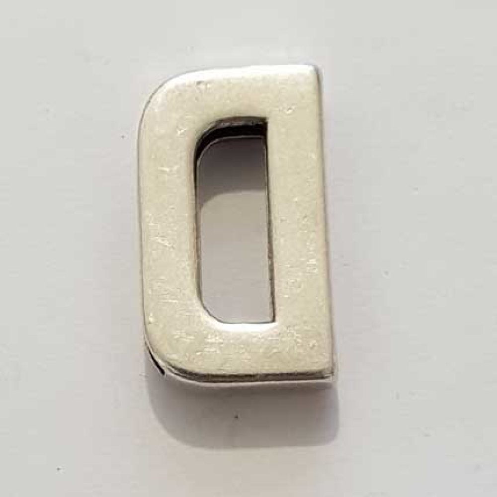 Passant 25 mm en Zamak Lettre D  Argent