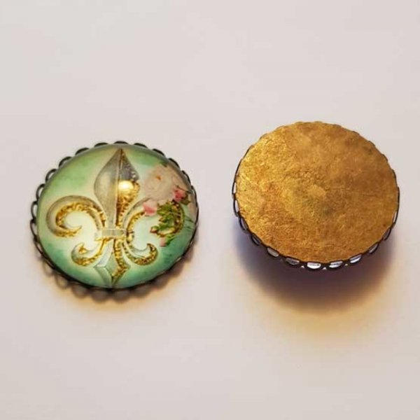 Pendentif Cabochon 30 mm Fantaisie N&deg;11-05 Fleur