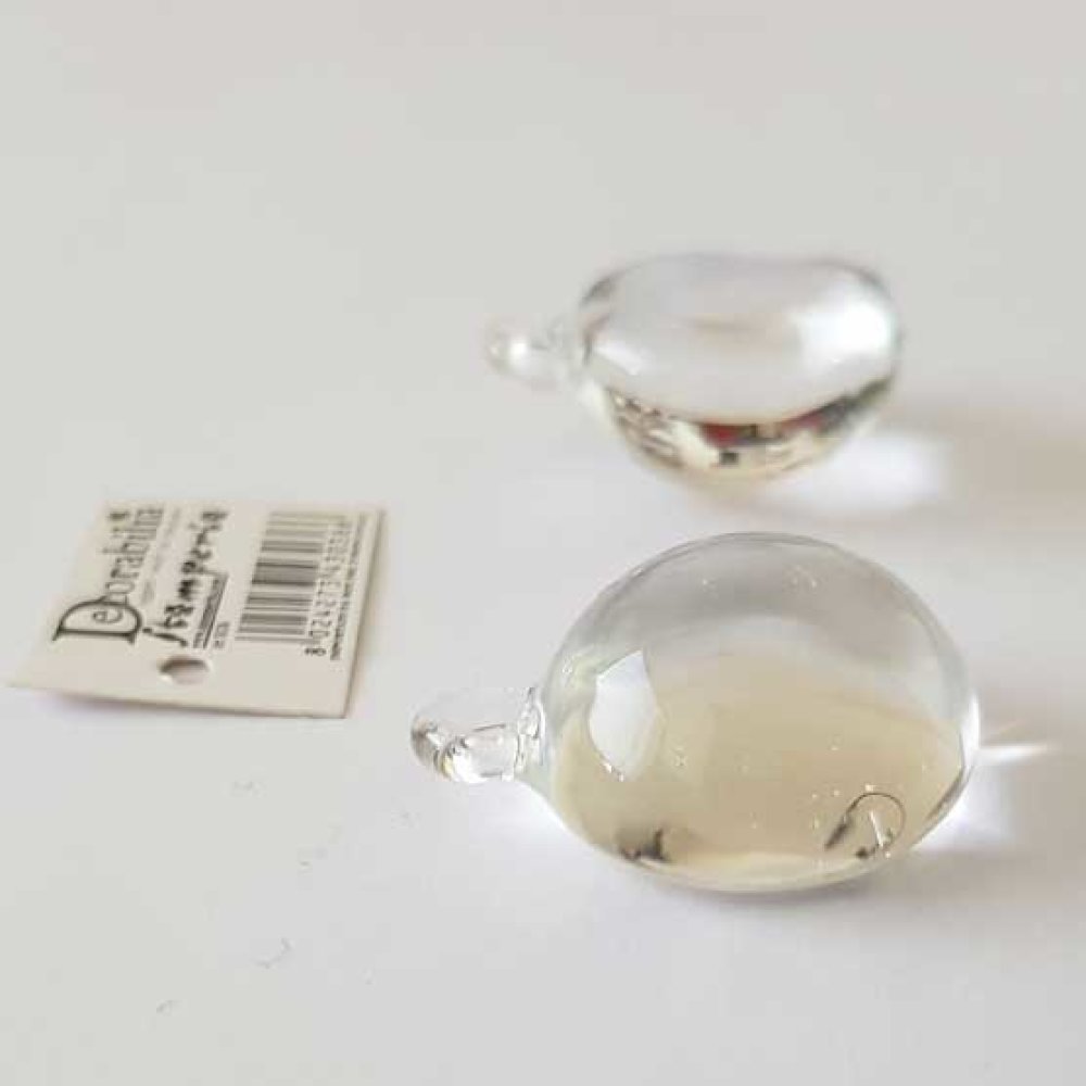 Pendentif N°002 Demi Boule En Verre Transparent Stamperia