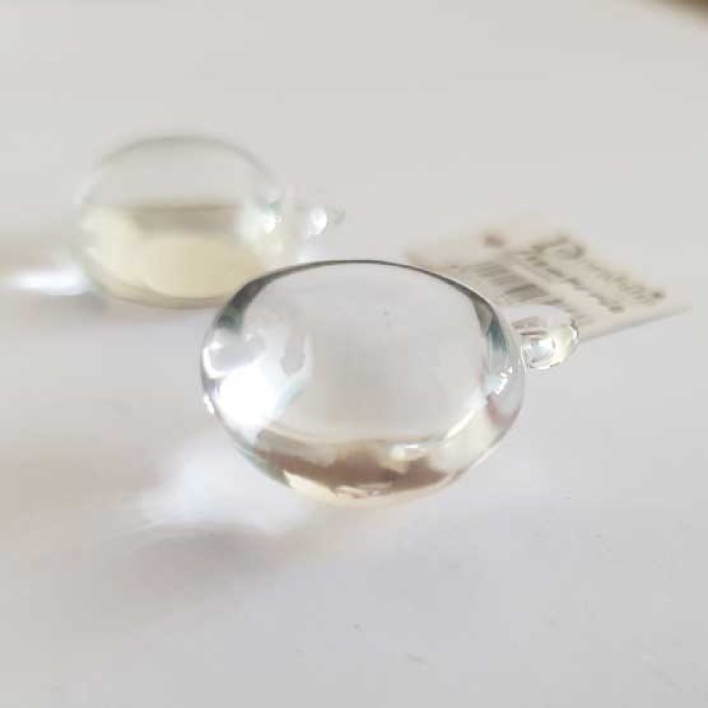 Pendentif N°002 Demi Boule En Verre Transparent Stamperia