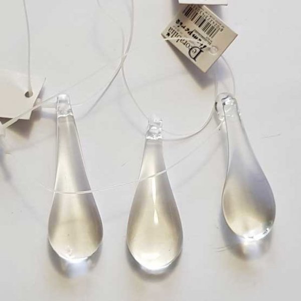 Pendentif N&deg;006 Goutte En Verre Transparent Stamperia