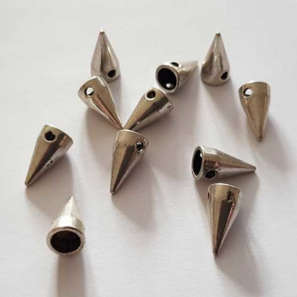 Perle 1 Trou Spike C&ocirc;ne Pointe 07 mm Argent 02