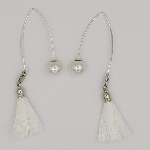 Perlina 1 foro di spinta 10 mm Bianco