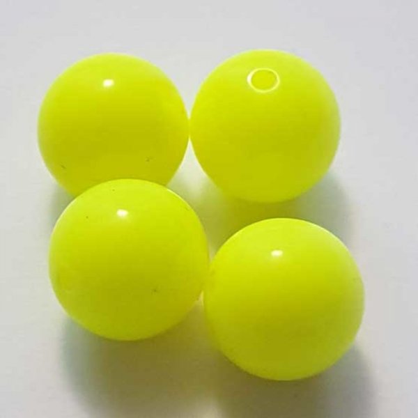 Perle Acrylique Ronde 16 mm Jaune 01 x 1 Pi&egrave;ce