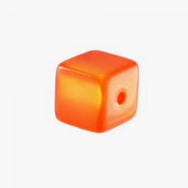 Perle Cube Polaris Brillant 10 mm Orange