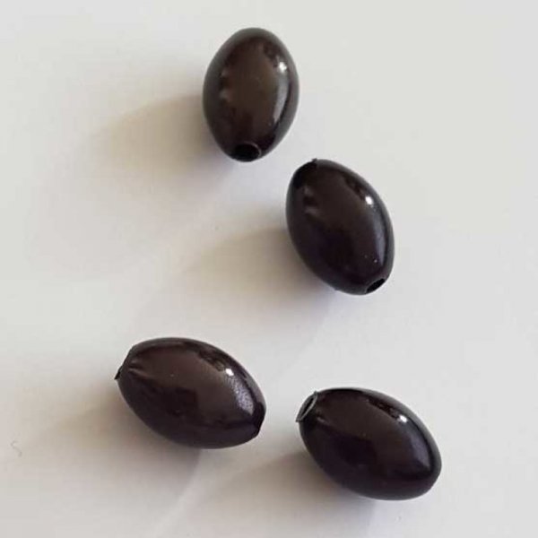 Perle Magique Ovale Gris Fum&eacute; 14 mm