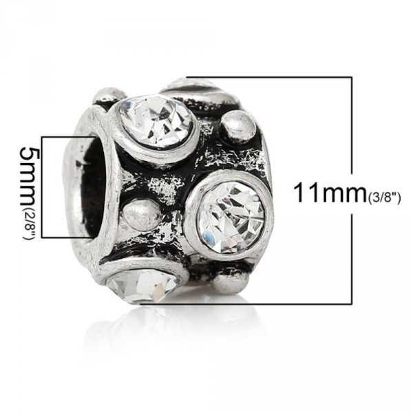 Perle N&deg;0189 compatible Europ&eacute;en Argent