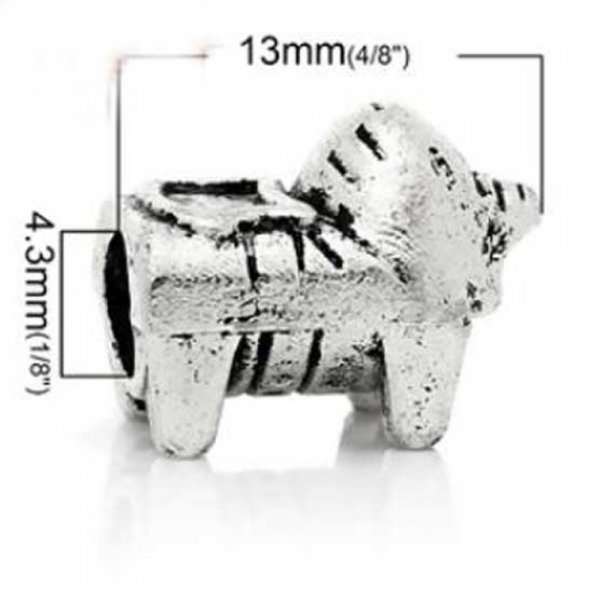 Perlina N&deg;1008 Animale Argento