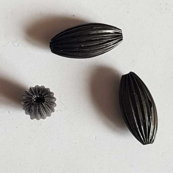 Perle Ovale m&eacute;tal 21 x 10 mm Anthracite