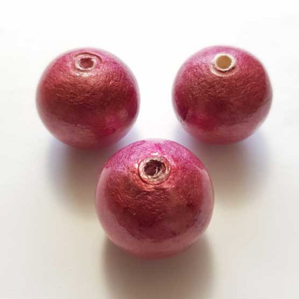 Perlina rotonda Papier Mach&eacute; GT 30mm Rosa 02