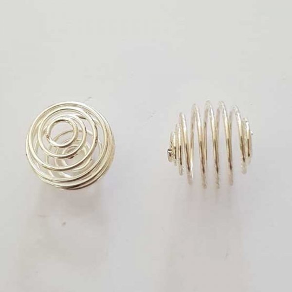 Perle Spiral Ressort Cage 13 mm Argent N&deg;05