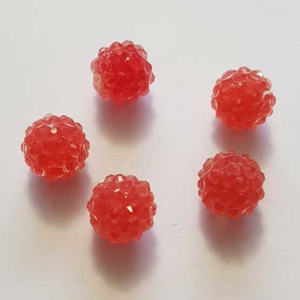 Perle acrylique et strass 14 mm style shamballa N&deg;04