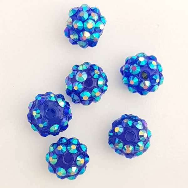 Perlina in acrilico e strass 10 mm stile shamballa N&deg;03