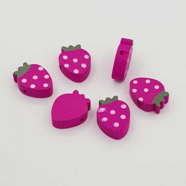 Perlina di legno a forma di fragola viola N&deg;01-04