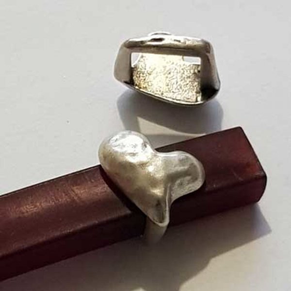 Perle passant coeur pour cuir &eacute;pais r&eacute;galiz 10 mm Argent N&deg;01