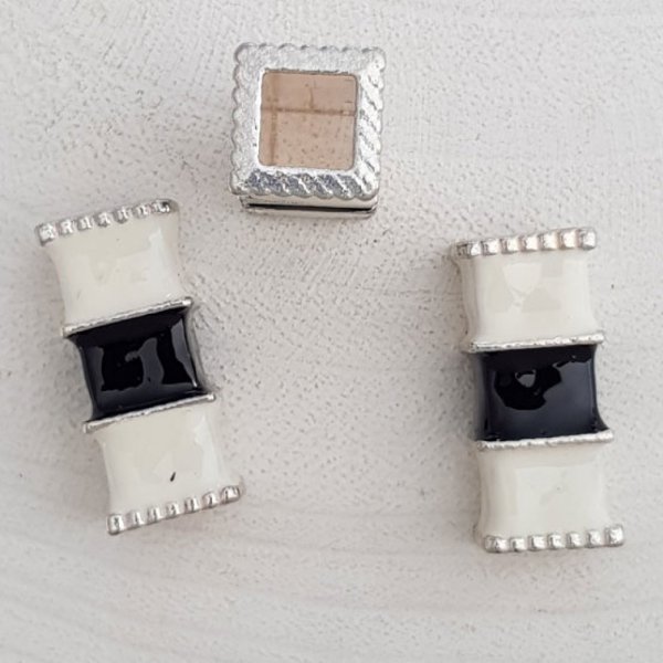 Perla tubolare d'argento N&deg;17