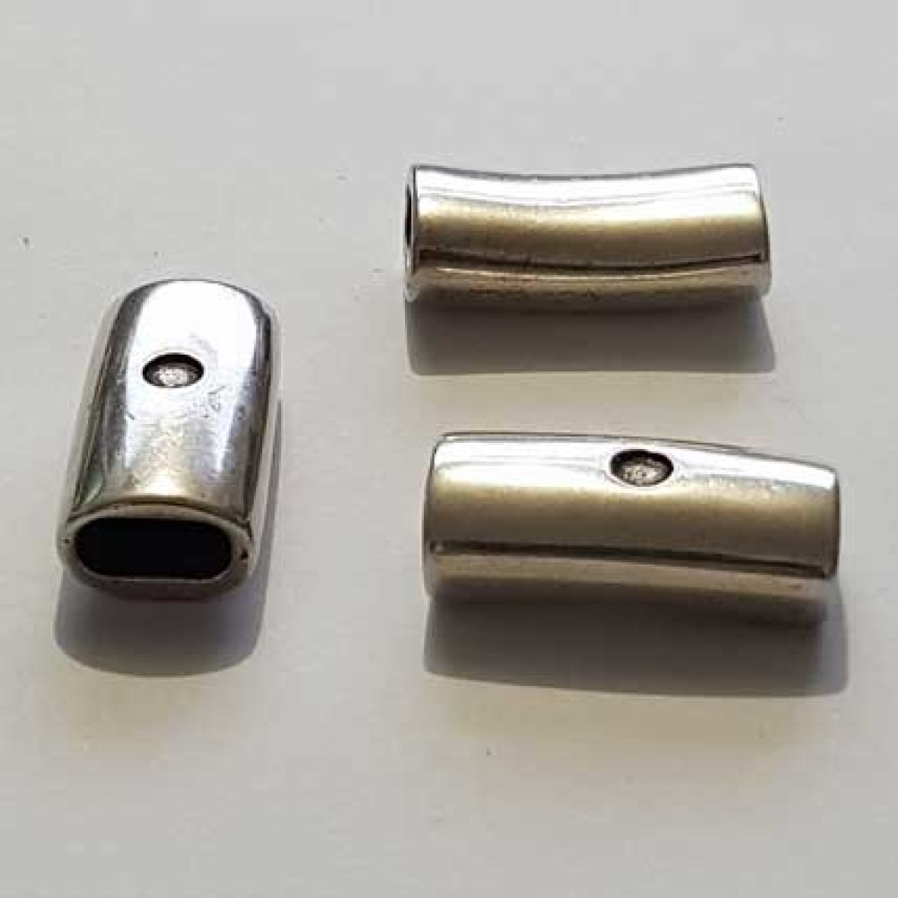 Perle passant tube Argent N°26 Zamac