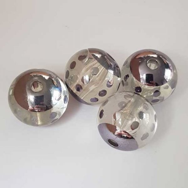 Perle ronde plastique fantaisie noir 25 mm N&deg;01