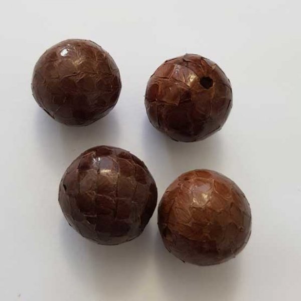 Perle ronde serpent 18 mm Marron Fonc&eacute;