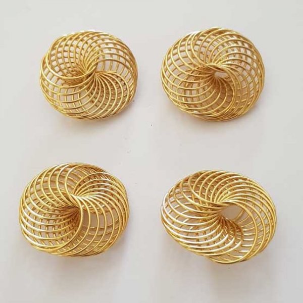 Perla a spirale floreale 30 mm Oro N&deg;04