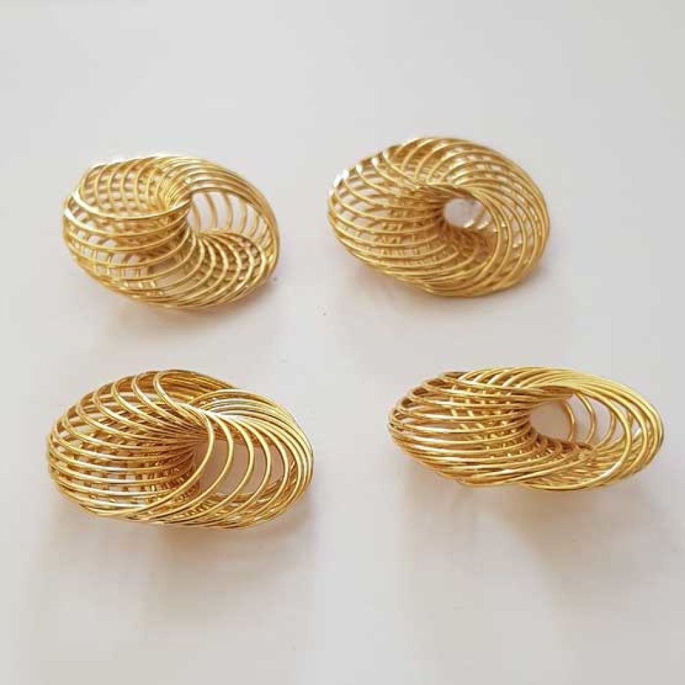 Perla a spirale floreale 30 mm Oro N°04