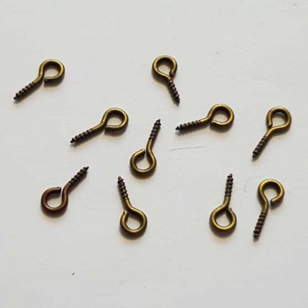 Piton &agrave; vis 10 x 4 mm Bronze x 10 pi&egrave;ces
