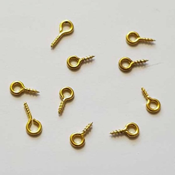 Piton &agrave; vis 10 x 4 mm Dor&eacute; x 10 pi&egrave;ces