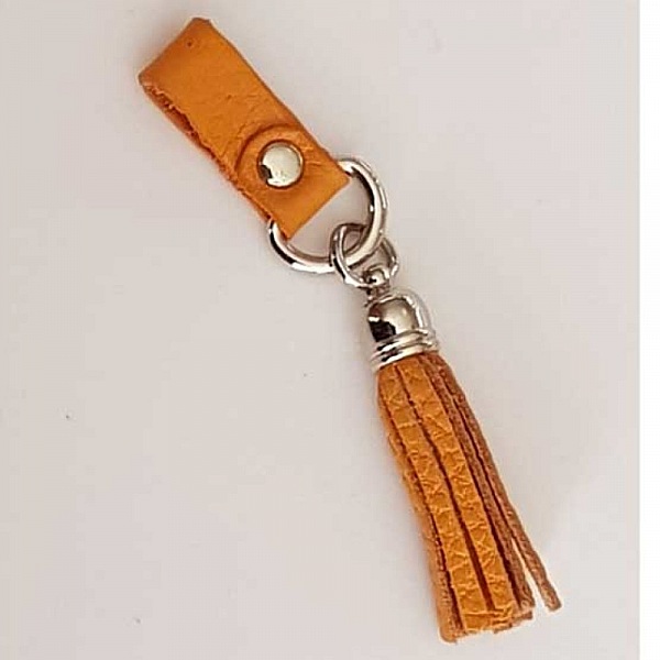 Pompon cuir uni 45 mm N&deg;01 Moutarde