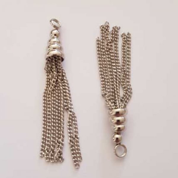 Pompon en m&eacute;tal Pampille Argent&eacute; N&deg;06