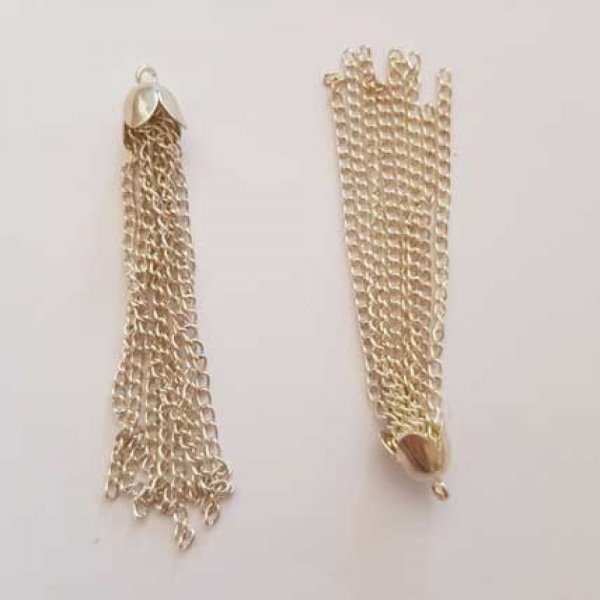 Pompon en m&eacute;tal Pampille Argent&eacute; N&deg;08