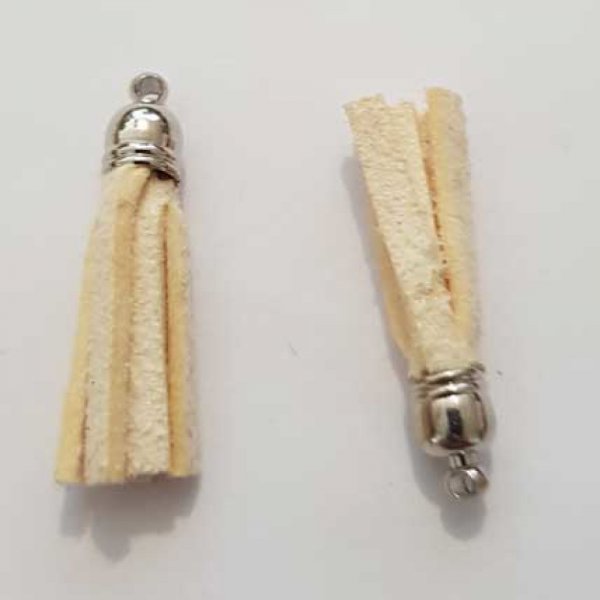 Pompon su&eacute;dine uni 30 mm N&deg;06 Ecru