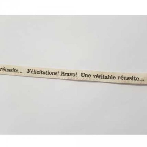 Ruban Galon 13 mm motif mots N&deg;01