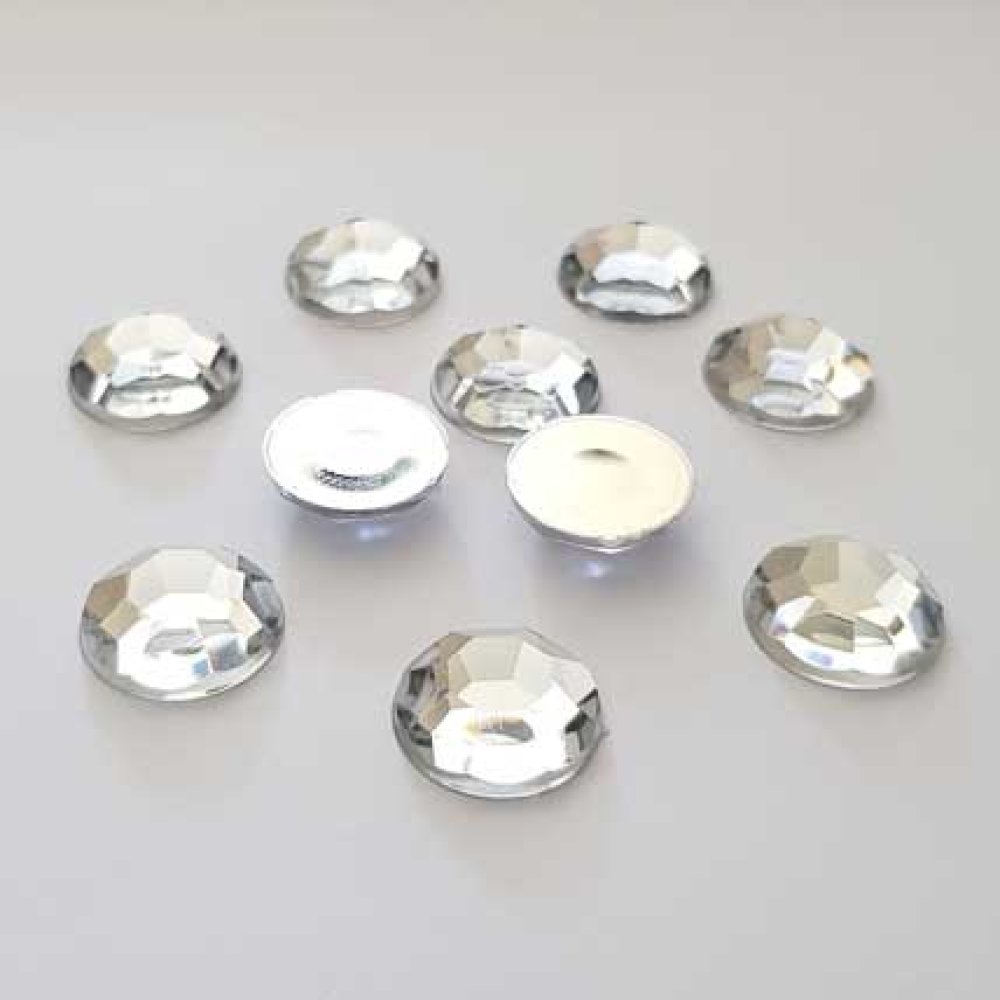 Strass rond argent 14 mm par 10 pièces