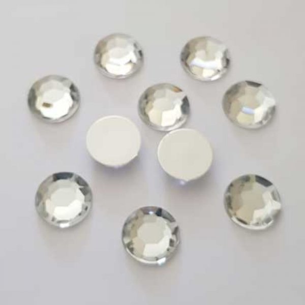 Strass rond argent 14 mm par 10 pi&egrave;ces