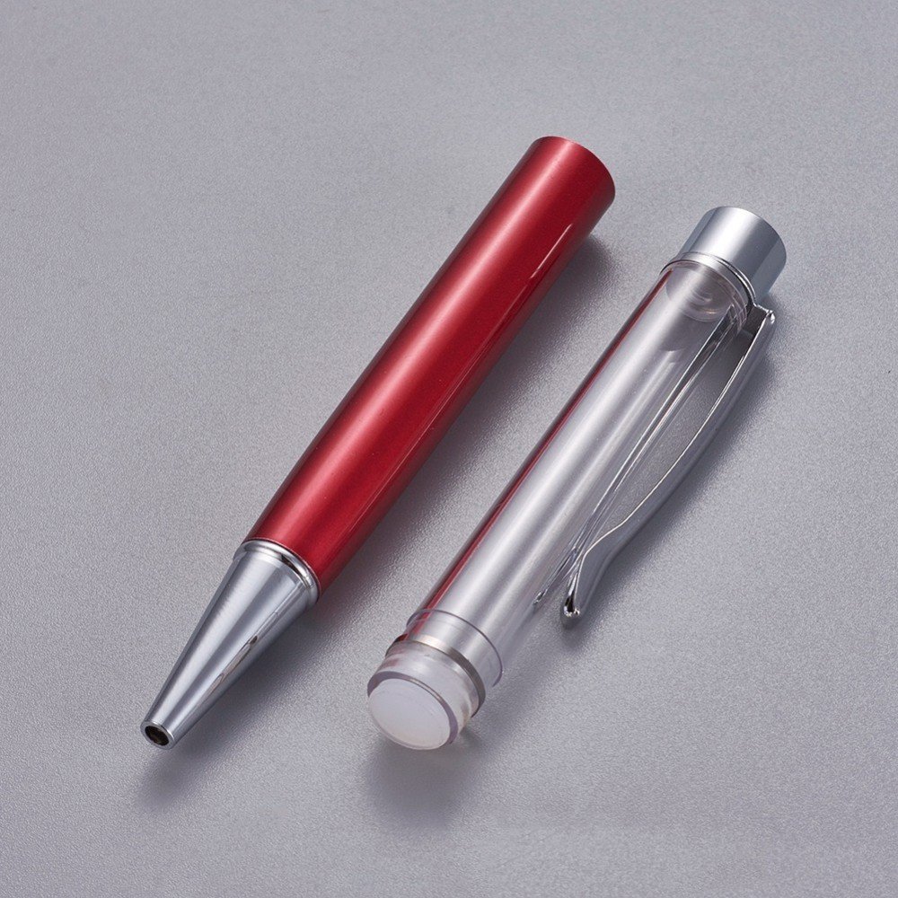 Penna per decorare le perle tubo vuoto per personalizzare argento rosso x 1 pezzo