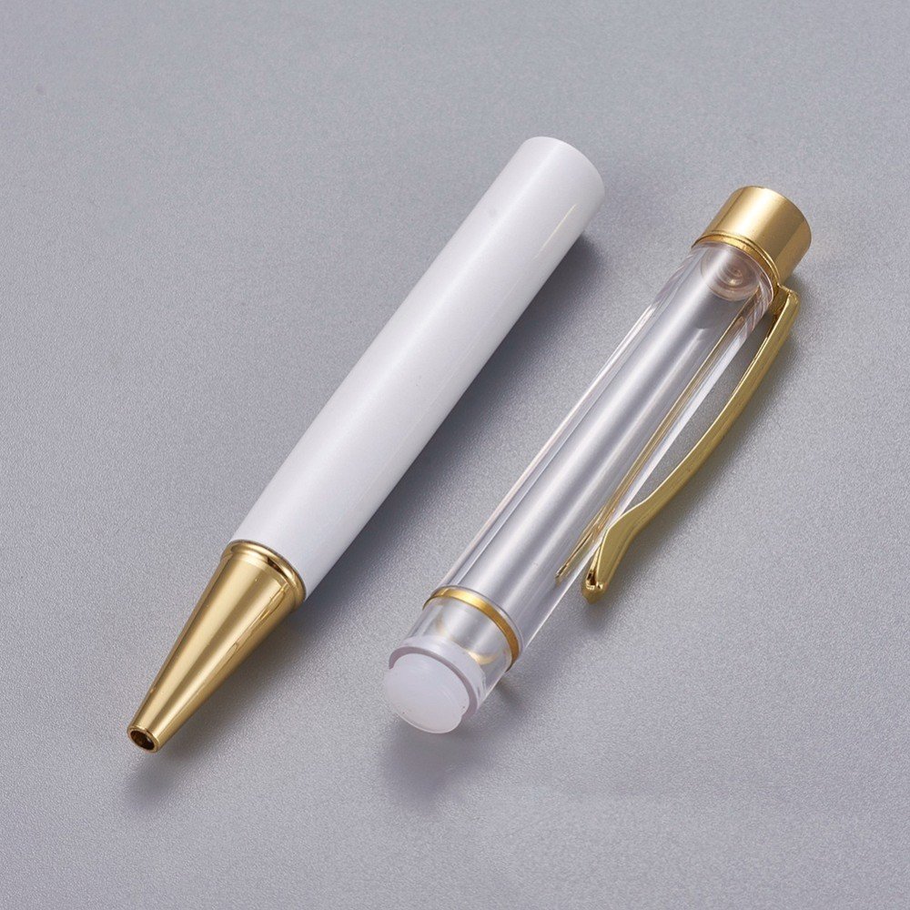 Penna decoratrice per perline tubo vuoto da personalizzare oro bianco x 1 pezzo