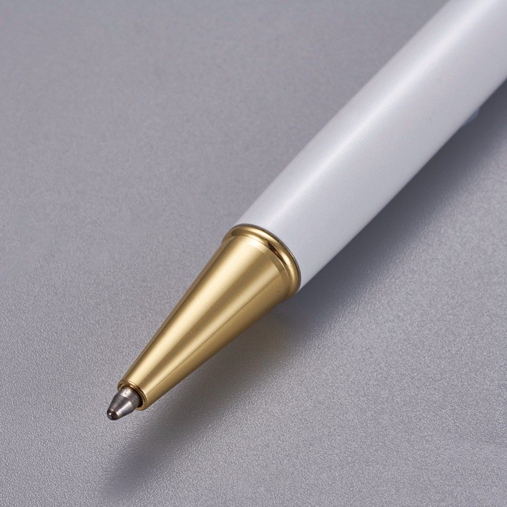 Penna decoratrice per perline tubo vuoto da personalizzare oro bianco x 1 pezzo