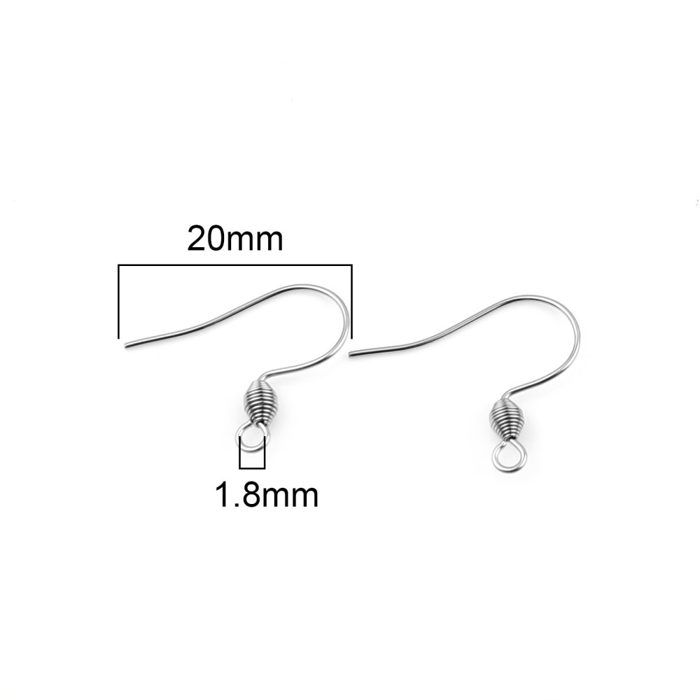 Portaorecchini in acciaio inox con gancio N°01-02 X 1 paio