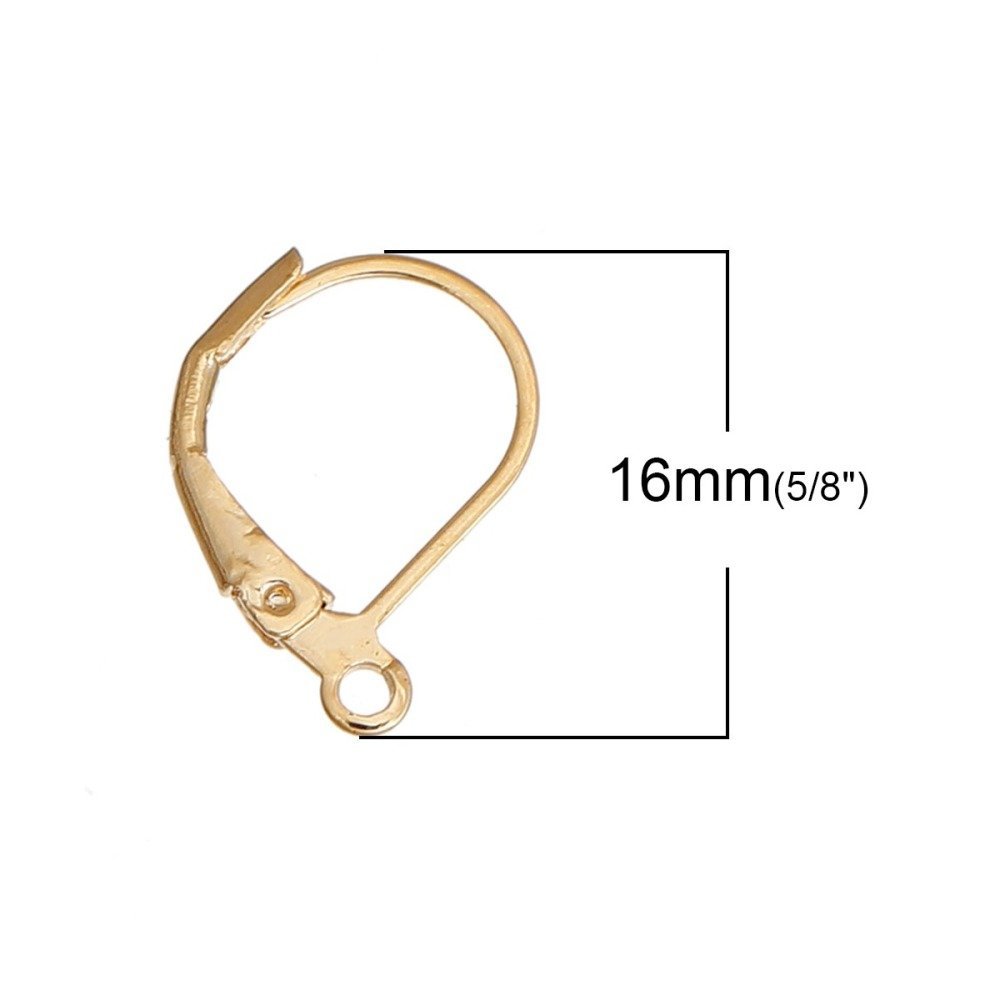 Supporto per orecchini Dormeuse N°16 placcato oro 14K