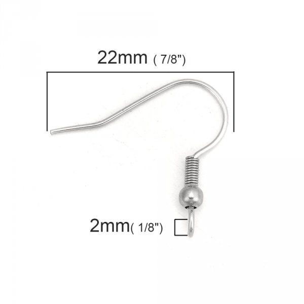 Porta orecchini Gancio in acciaio inox N&deg;03 x 1 coppia